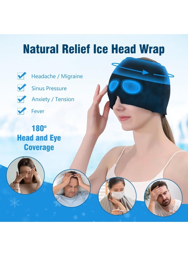 Migraine Relief Cap, Odorless Headache Relief Hat with Hot and Cold Therapy, Migraine Ice Head Wrap Cold Compress for Tension Relief, Sinus & Stress - Image 3